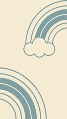 Obraz premium Minimalist rainbow and cloud design with transparent background for versatile applications