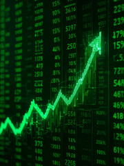 Green Upward Trend Stock Market Data
