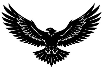 Fototapeta premium Soaring Eagle Wings Spread Silhouette