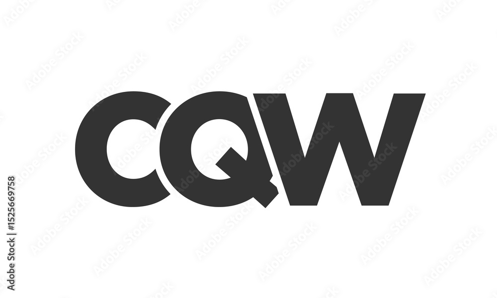 Fototapete cqw logo design template with strong and modern bold text. initial based vector logotype featuring s