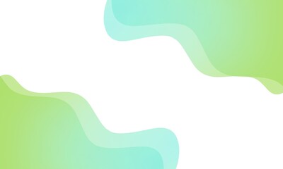 Abstract background with gradient green blue waves on white background