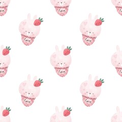 summer seamless pattern with cartoon ice cream. colorful illustration for kids, hand drawing flat style. baby design for fabric, print, textile, wrapper