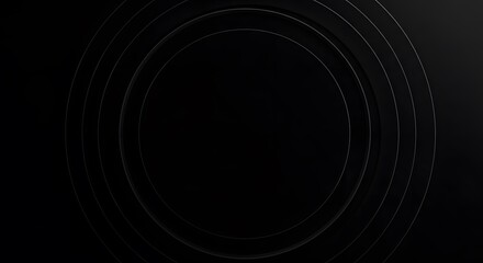 Abstract Black Circle Pattern Background - Modern Dark Design with Concentric Rings Texture