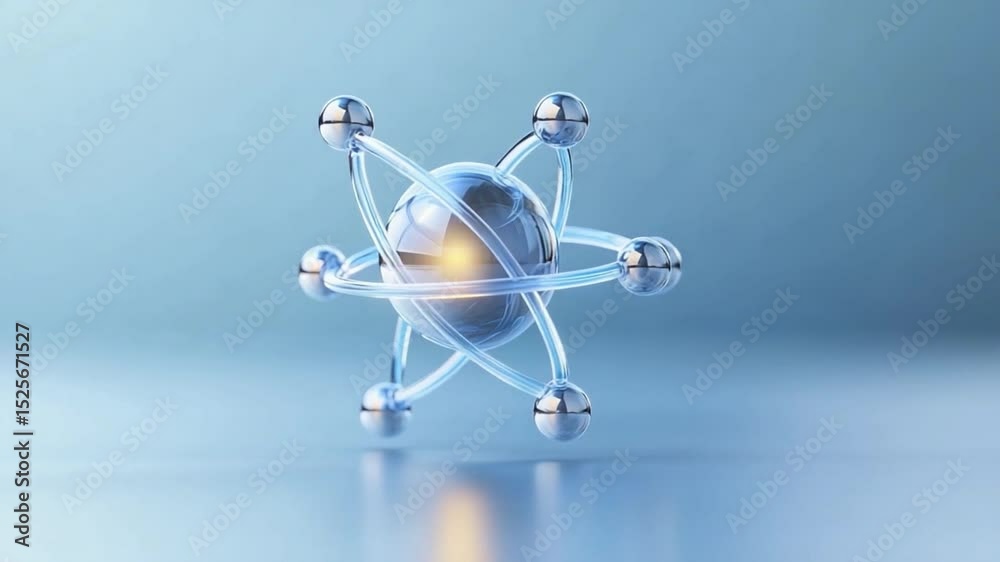 Poster Molecular Marvel: A stunning visual representation of a molecule, showcasing intricate structures and the fundamental building blocks of matter, against a soft, gradient backdrop