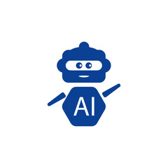 blue AI robot vector