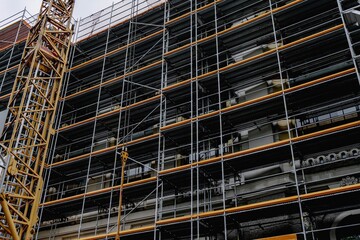 construction site with scaffolding