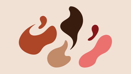 Abstract fluid shapes in earth tones composition for modern design projects