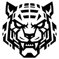 Tiger robot head silhouette