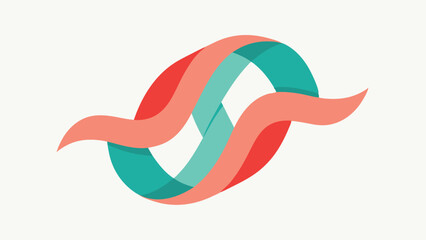 Obraz premium Abstract geometric design featuring intertwined colorful ribbons on a transparent background
