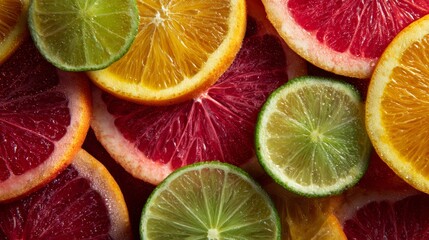 Fototapeta premium Sliced citrus fruits background