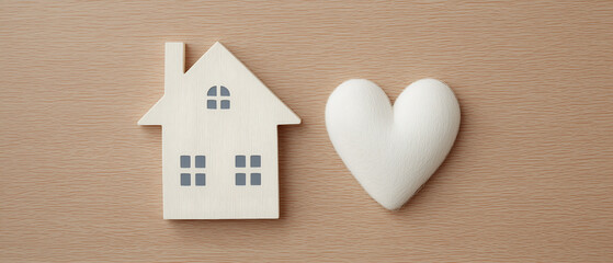 Heart and House Symbolize Love and Home Comfort