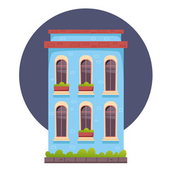 European style building design element isolated. Vector flat graphic design illustration