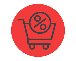 Discount sale shopping design element isolated icon. Vector flat graphic design illustration