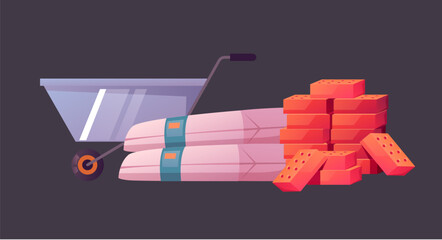 Construction tools concept isolated design element. Vector flat graphic design illustration
