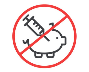 No animal cruelty no experiments on animals isolated icon. Vector flat graphic design illustration