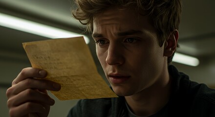 A Young Man Reads an Old Letter