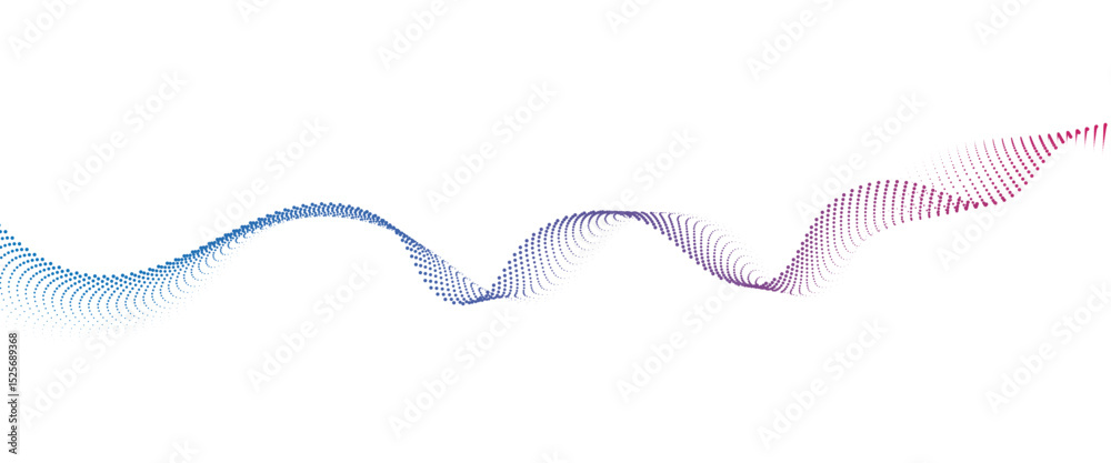 Fototapete Flowing Dot Wave halftone gradient pattern on transparent background	