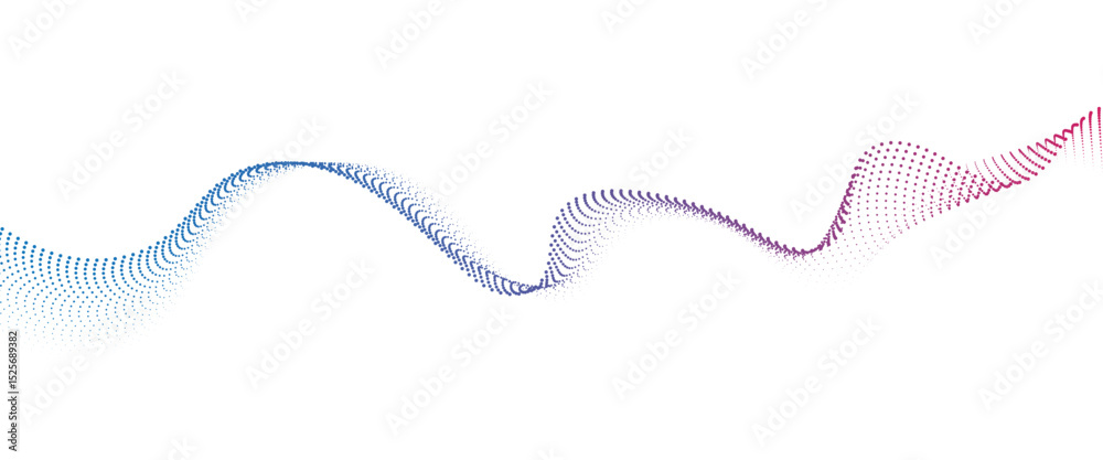 Aufkleber Flowing Dot Wave halftone gradient pattern on transparent background	