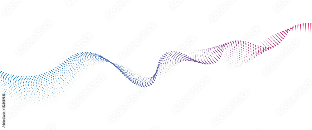 Aufkleber Flowing Dot Wave halftone gradient pattern on transparent background	