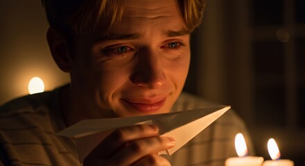 Young Man's Grief: A Moment of Sorrow and Remembrance