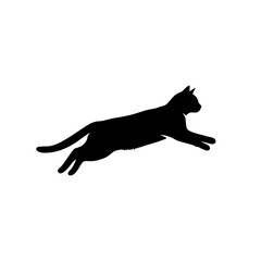 black silhouettes of cats vector