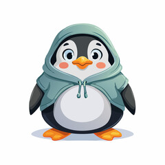 Obraz premium Chubby penguin wearing a hoodie 