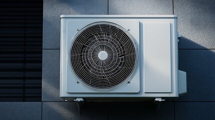 Fototapeta premium Close up of ac unit on wall, modern and luxury interior with air conditioner on the wall, climate control and comfort concept