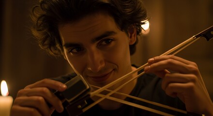The Young Violinist's Nocturne: A Portrait of Musical Passion