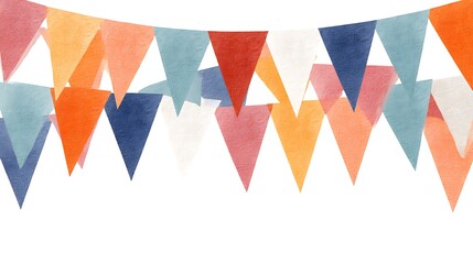 Obraz premium Colorful party pennant triangles, isolated