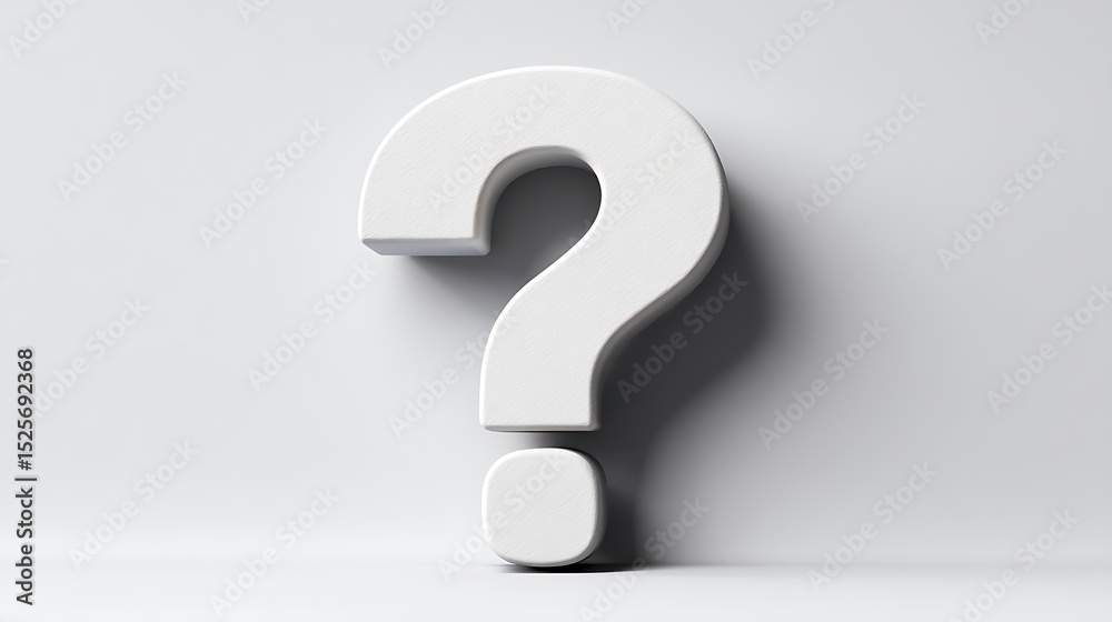 Poster Design of question mark with blank space on white backdrop