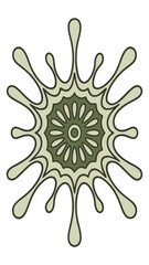 Obraz premium Decorative floral splash design in olive green with transparent background for versatile use