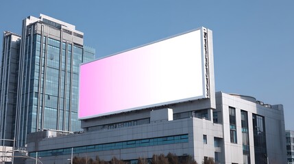 Large billboard advertisement mockup on modern building exterior