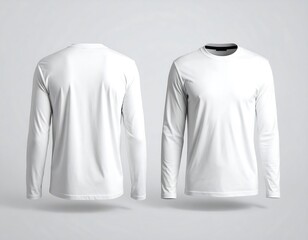 Blank white long-sleeve t-shirt mockups
