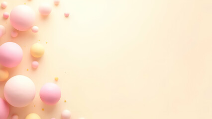 Floating Pink and Lemon Bubbles Background