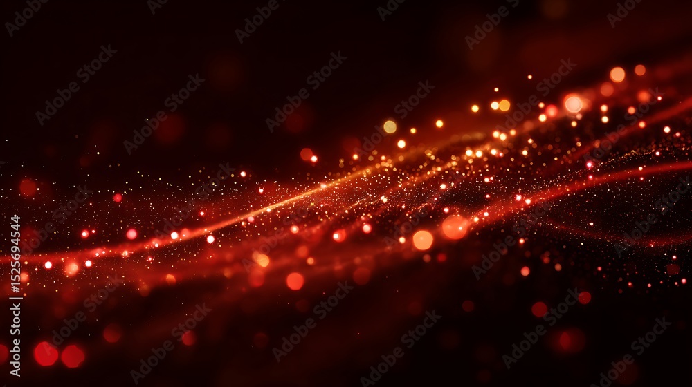 Aufkleber Red glow particle abstract bokeh background