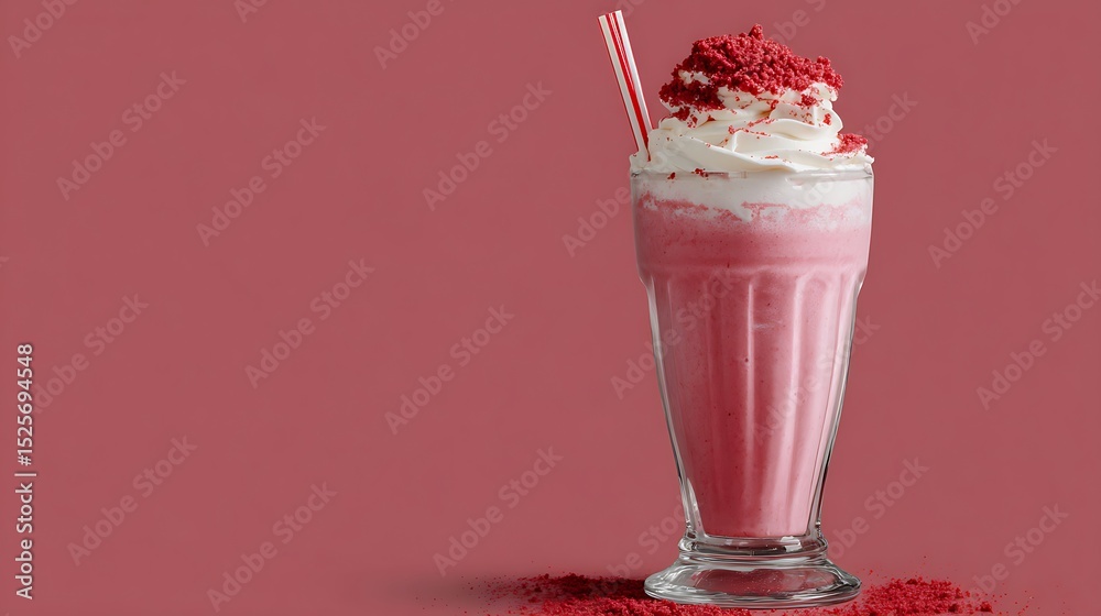 Poster red velvet milk shake isolated on a