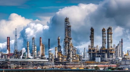 Obraz premium The chemical industry extends to various industries such as plastics, synthetic fibers, petroleum, rubber, pharmaceuticals, dyes, etc, internationalization
