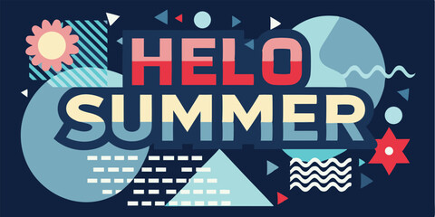 Hello Summer Bold Geometric Summer Pattern Design