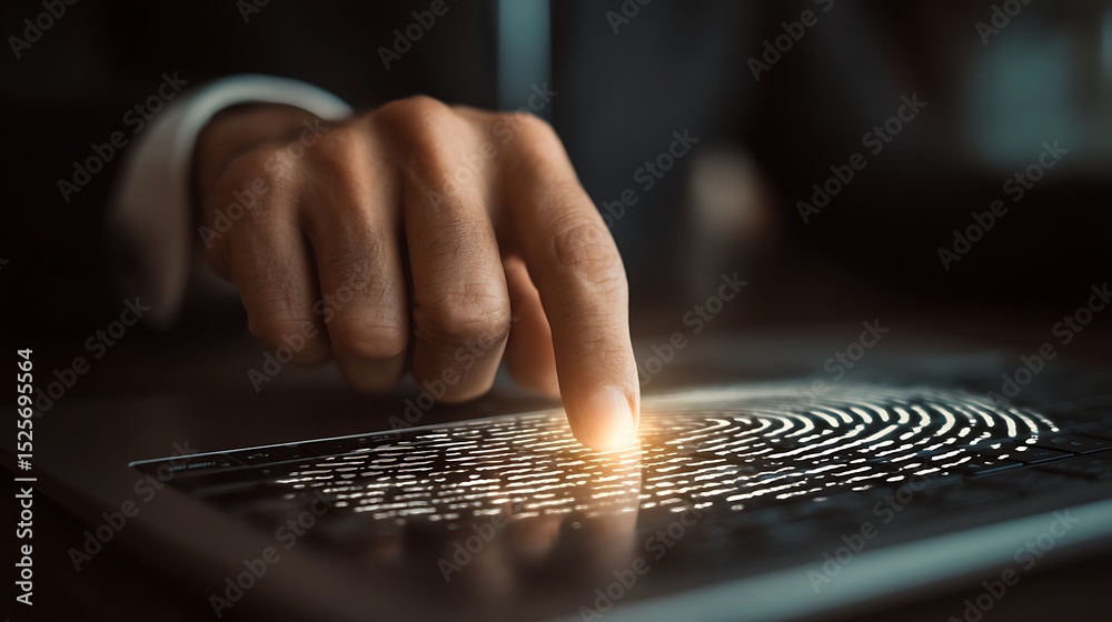 Aufkleber 2fa authentication login or cybersecurity fingerprint and secure online connection of professional t