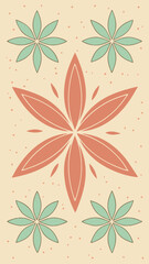 Obraz premium Hand drawn floral illustration with ornamental flowers and seamless design elements