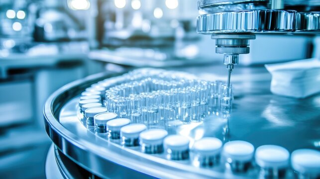 Automated system for vial sterilization and filling in a high-grade pharma factory