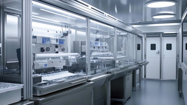 Clean manufacturing space with capsule fillers and transparent barriers for contamination control
