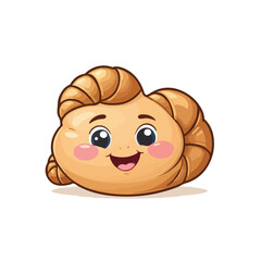 Fototapeta premium Happy Croissant Icon