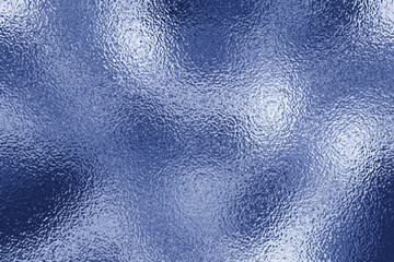 Frosted blurred glass, abstract ice background. Crumpled shiny foil surface. Glitter metal plate. Aqua matte texture. Blue metallic effect. Stained glass film. Vector