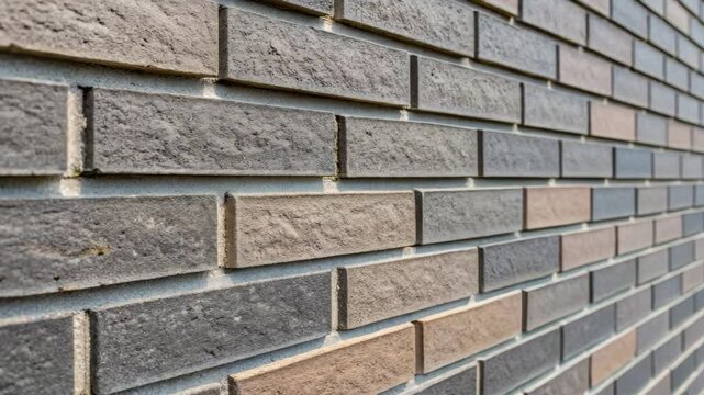 Affordable housing project with textured brick wall and neutral tones highlights durable construction materials and precise alignment creating sturdy building facade and appealing exterior