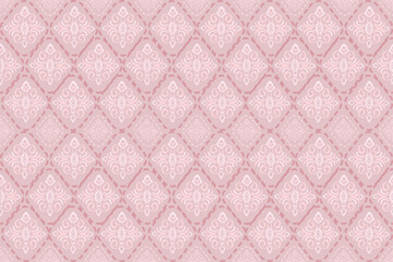 Seamless classic damask pattern in pastel tones - vector illustration for luxury textile design.	