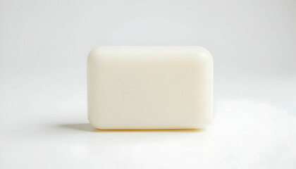 Simple Soap Bar on White Background Clean Hygiene Product