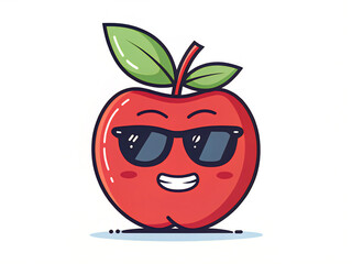 red apple cartoon. cartoon, fruit, food, tomato, apple, vegetable, vector, red, character, illustration, smile, funny, fresh, happy, healthy, face, isolated, cute, green, fun, nature, smiling, diet, h