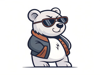 polar bear cub. cartoon, panda, animal, vector, illustration, bear, christmas, fun, snowman, character, cute, dog, winter, isolated, white, art, animals, baby, wild, toy, holiday, drawing, snow, wildl