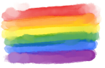 Soft Watercolor Rainbow Pride Flag